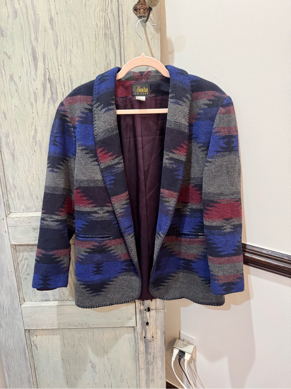 David Paul blazer tribal Aztec size s fits med